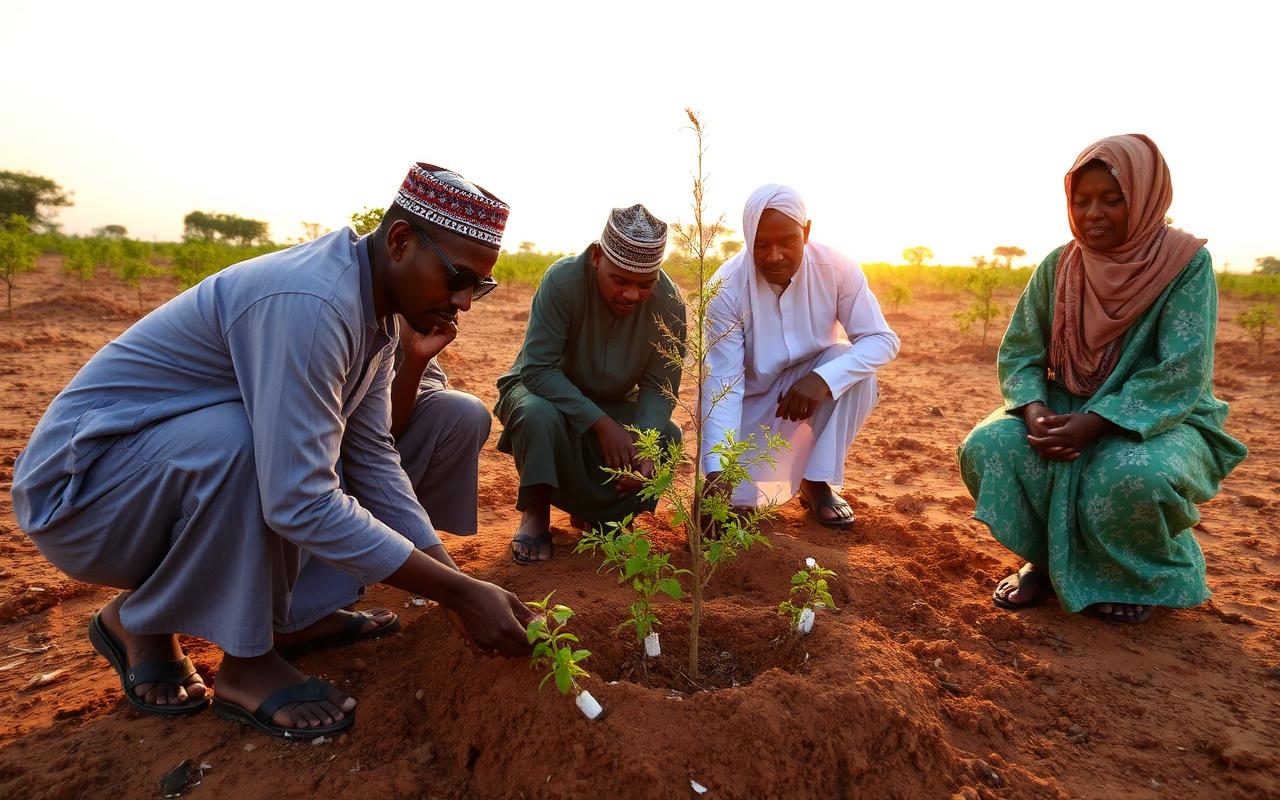 ECCAP community planting trees in Yobe State