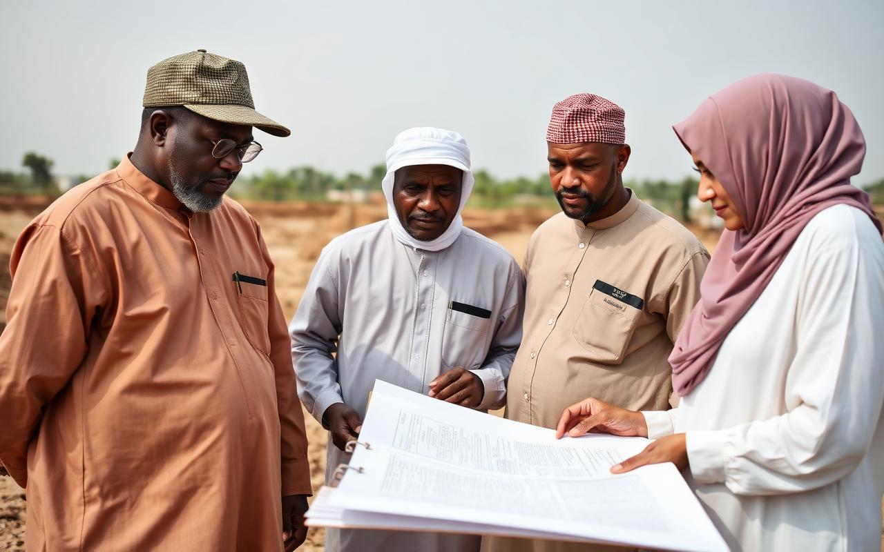 Project officers reviewing field plans